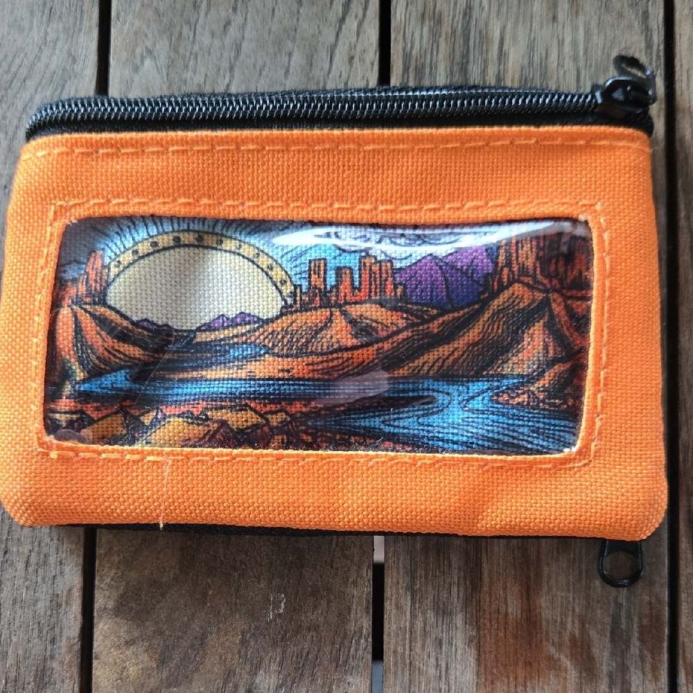 Chums Orange Canvas Surf Wallet With Scenic Print